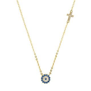 Eye and cross necklace (gold)