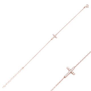 Stephanie cross bracelet (rose gold)