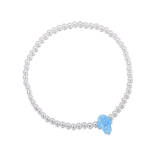 Opalite hamsa silver bracelet