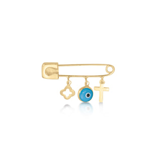 Baby pin blue gold