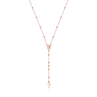 Rosary necklace rose gold (shorter version)