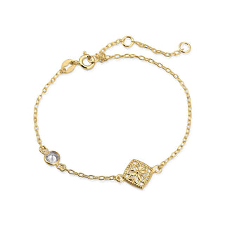 Ornate square bracelet gold plated