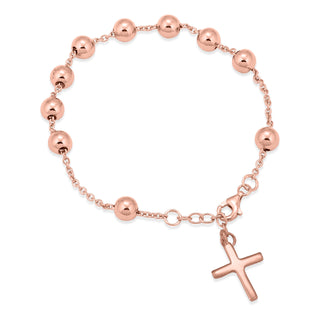 Rosary bracelet rose gold 6mm balls