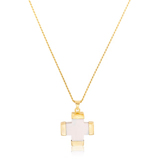 Greek Mother of Pearl cross 14kt gold