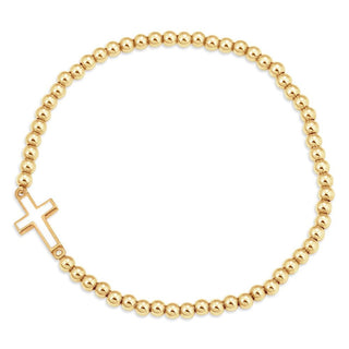 Cross Faith bracelet (white cross) gold filled