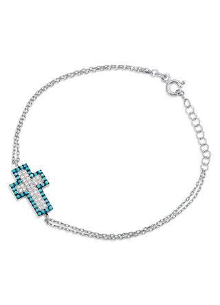 Angelina cross bracelet in silver