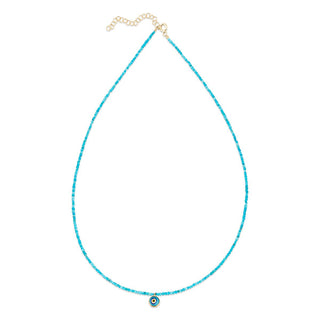 Oceania turquoise eye beaded necklace