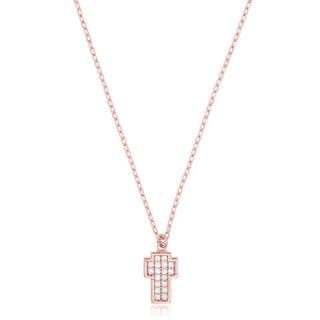 Milan cross necklace (rose gold)