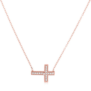 Millie cross necklace (rose gold)