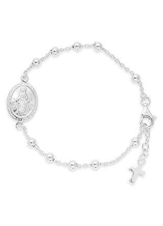 Mary Rosary bracelet silver