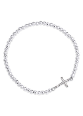 Faith cross ball bracelet silver