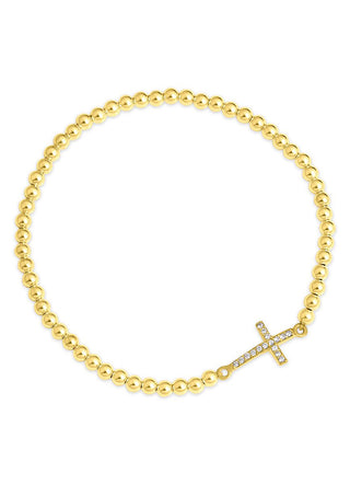 Faith cross elastic bracelet gold filled