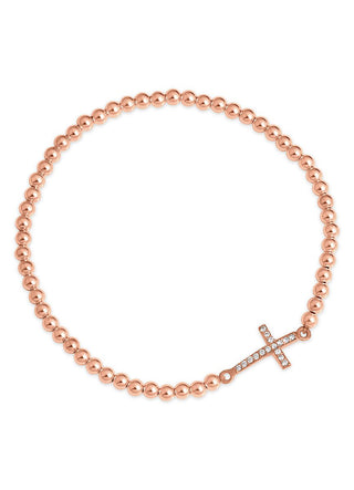 Faith cross elastic bracelet rose gold filled