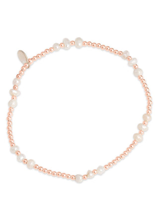 Three pearl rose gold filled bracelet