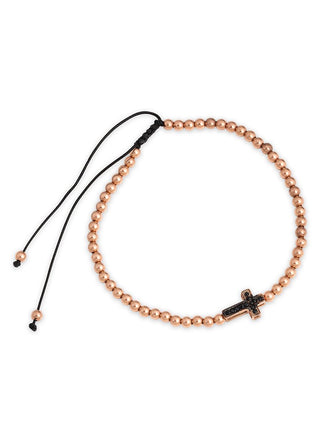 Double cross bracelet in rose gold