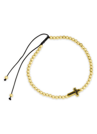 Double cross bracelet in gold