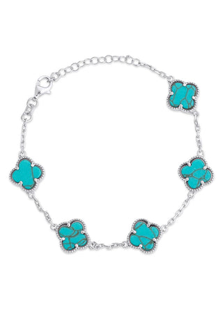 Five clover bracelet in turquoise (silver)