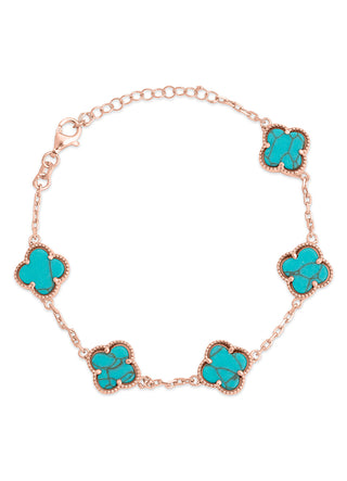 Five Clover bracelet in Turquoise (rose gold)