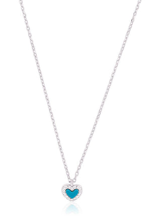 Heart necklace silver (blue)