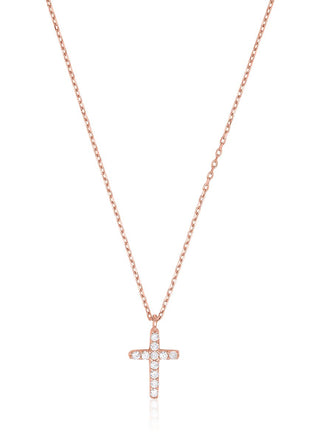 Anna cross necklace (rose gold)