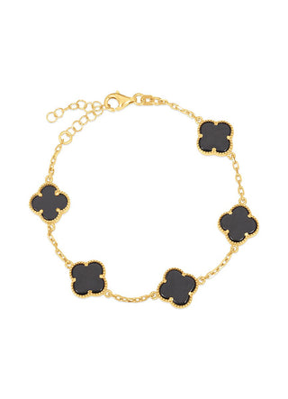 Five clover bracelet in black (gold)