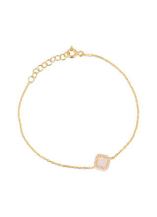Sandy (no cross) clover bracelet (mop) (gold)