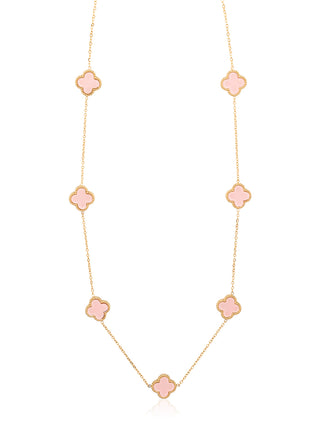 Clara clover necklace (pink)