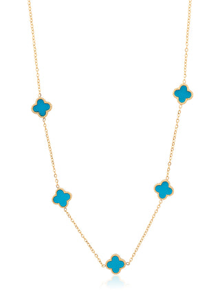 Clara clover necklace (blue)