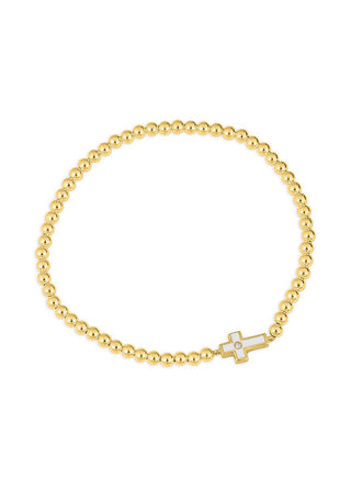 Radiant cross bracelet (white cross gold)