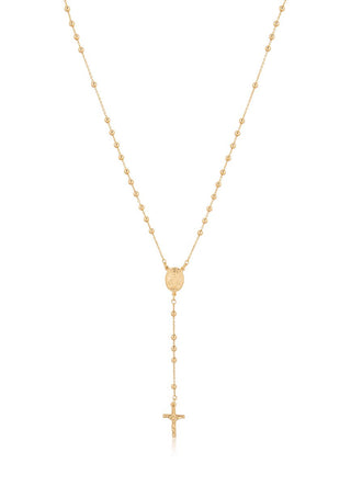 Crown Rosary bead necklace (gold)