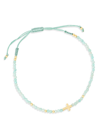 Hellenic cross bracelet (amazonite)