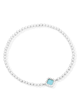 Lucky clover bracelet (turq) Silver