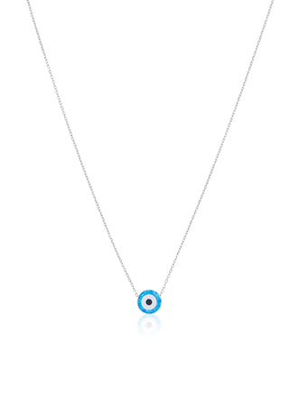 Opalite eye necklace (silver)