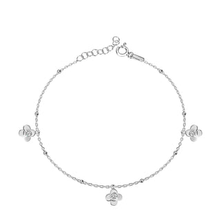 Flower anklet silver