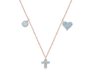 Lucky charm necklace rose gold