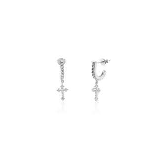 Orthodox cross earrings silver