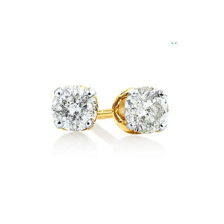 Diamonte Round 8mm Stud Earrings (gold)