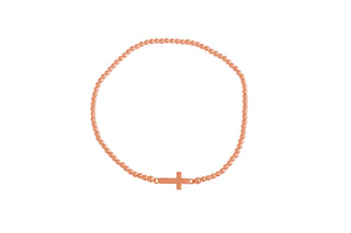 Mini side cross bracelet rose gold filled