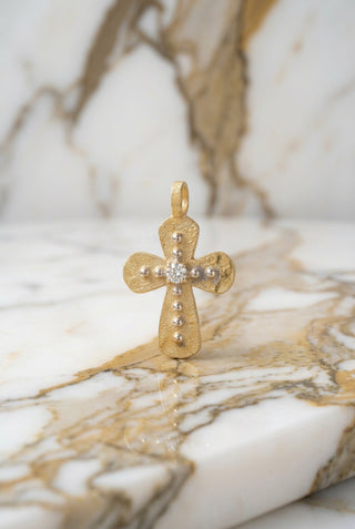 Greek dainty cross 14kt gold