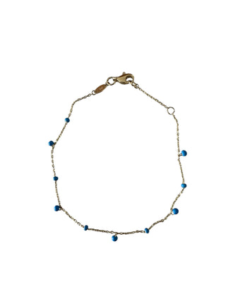 9kt gold blue enamel bracelet