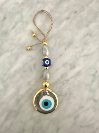 Glass eye ornament (silver)