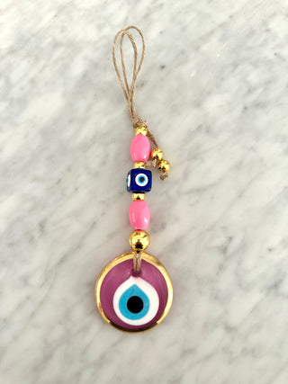 Glass eye ornament (pink)