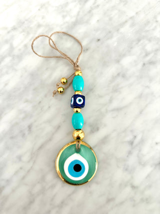 Glass eye ornament (green)