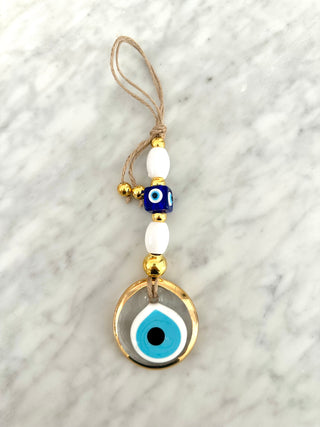 See through evil eye glass ornament (small)