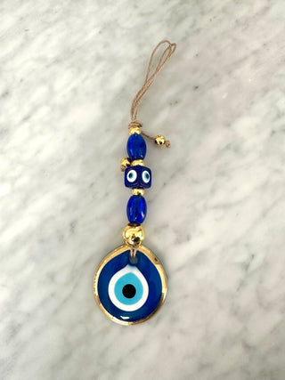 Glass eye ornament (dark blue)