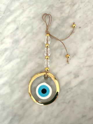 See through evil eye glass ornament (medium)