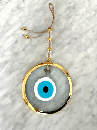 See through evil eye glass ornament (large)