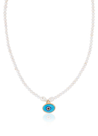 Pearl eye necklace (light blue eye)