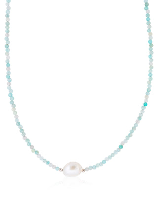 Lydia gem amazonite pearl necklace