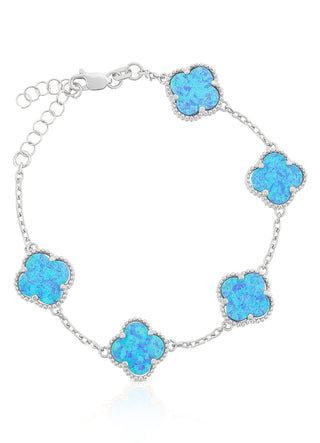 Opalite clover bracelet (silver)